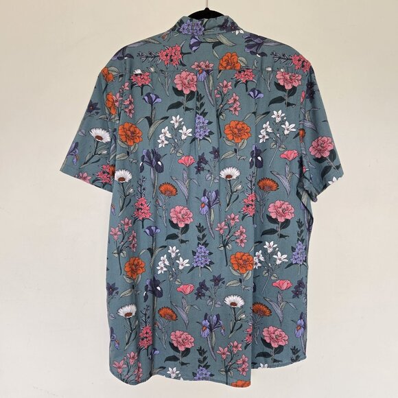 Goodthreads Floral Button Down Shirt Men's XL Poplin Slim Fit Pocket Vacation - Picture 6 of 12